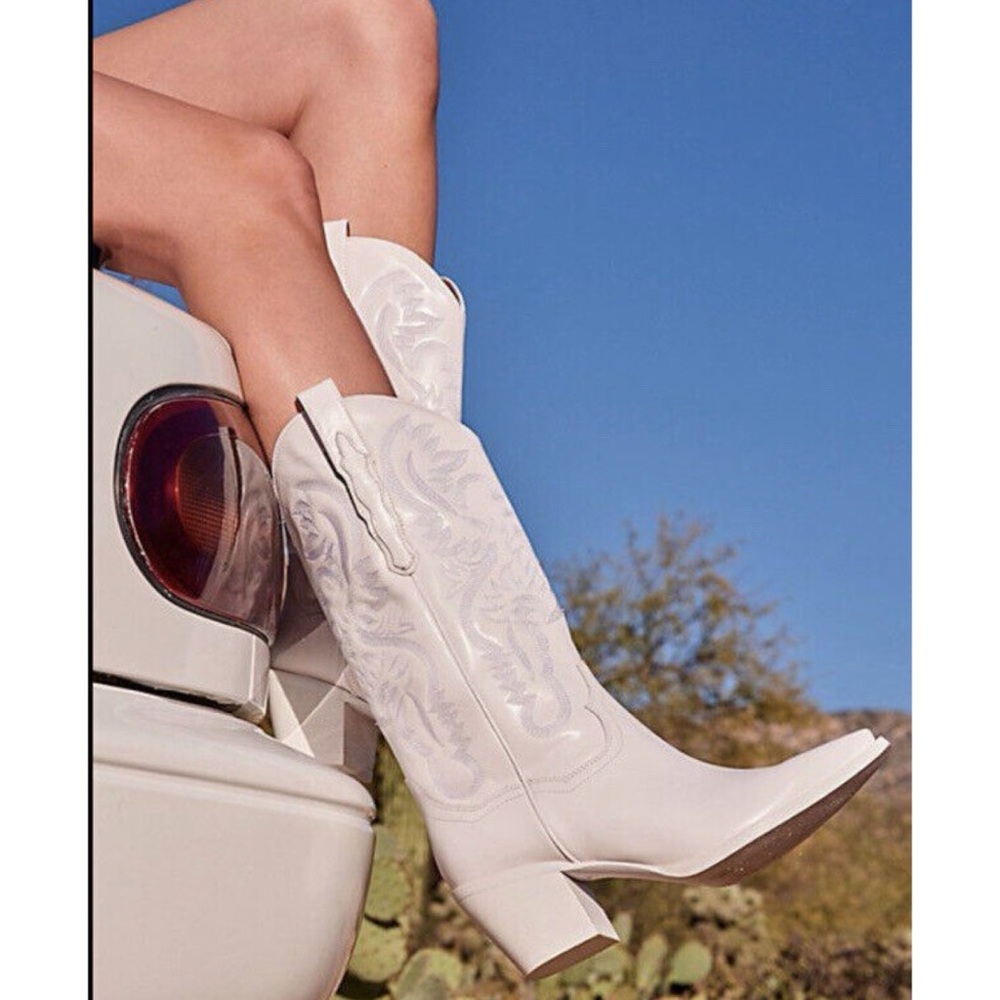 Jeffrey Campbell Dagget White Cowboy Boots Western Free People